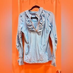 lululemon athletica Light Blue Hoodie with thumb holes and finger covers!